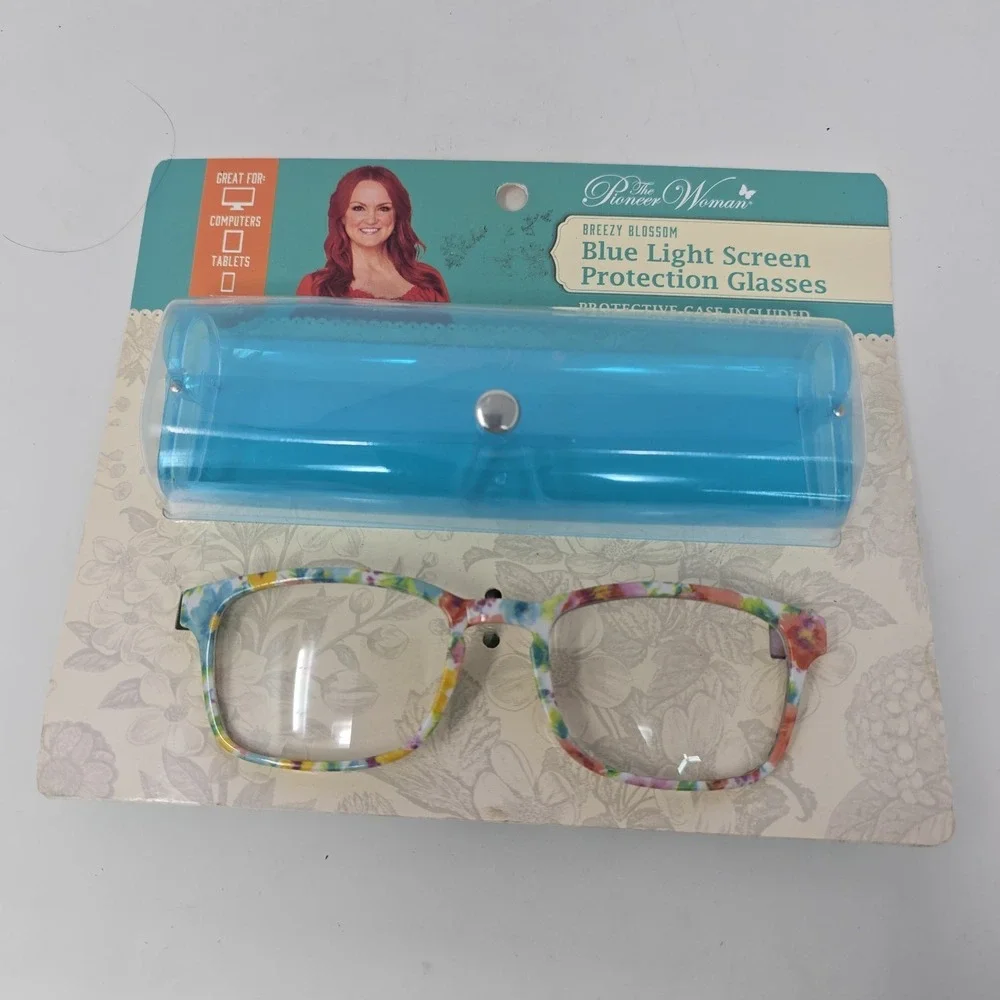 3 New Pioneer Woman Blue Light Screen Protection Glasses w/ Protective Case
